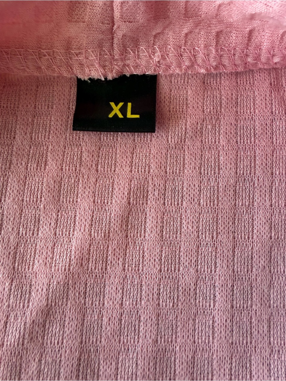 Pink Waffle-Knit Robe with Pockets - Picture 4 of 4